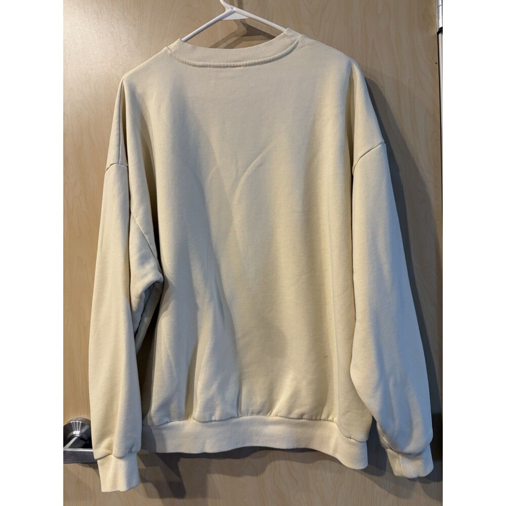 Alo Yoga Crewneck Sweatshirt Women’s L Beige Cream Oversized Pullover Logo - Picture 4 of 4